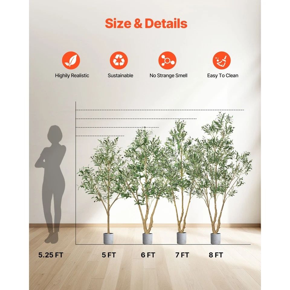Artificial Olive Tree Faux Silk Potted Indoor Home Decor Plant