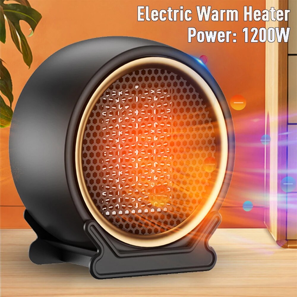 Portable Desktop Space Heater with PTC Fast Heating, Dual Speed Settings, Electric Warm Air Blower for Home