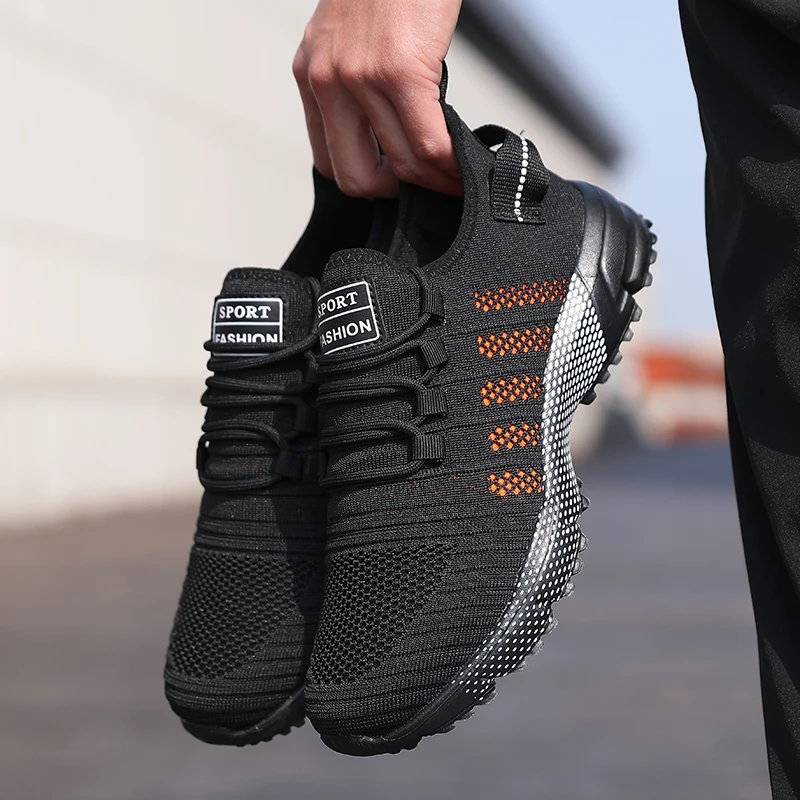 Breathable Running Shoes, Men Casual Sneakers, Soft Soled Slip-on Trainers