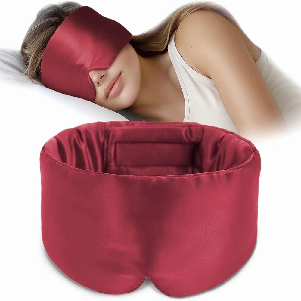 Silk Sleep Mask with Adjustable Fit 100 Percent Mulberry Silk Eye Cover for Wrinkle Prevention and Better Sleep