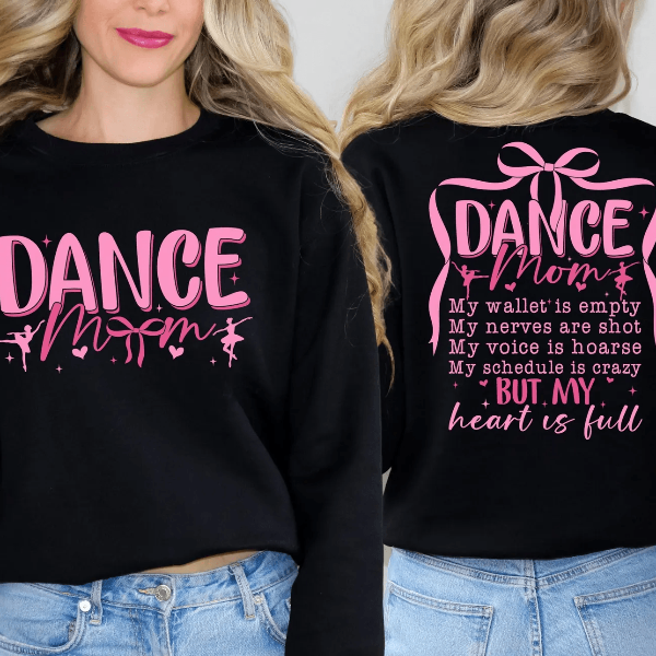 Coquette Bow Dance Mom Sweatshirt Hoodie Ballet Mom Gift Cute Dance Mom Apparel
