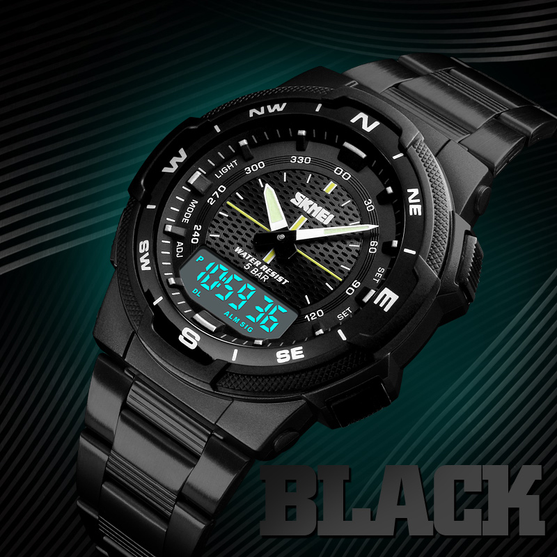 Silver Performance Digital Sports Watch with Chrono & Countdown