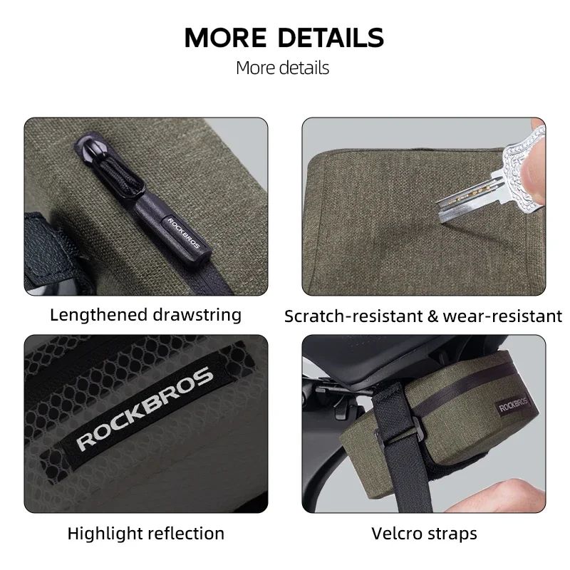 ROCKBROS 0.4L Waterproof Bike Saddle Bag Lightweight MTB and Road Tail Pouch