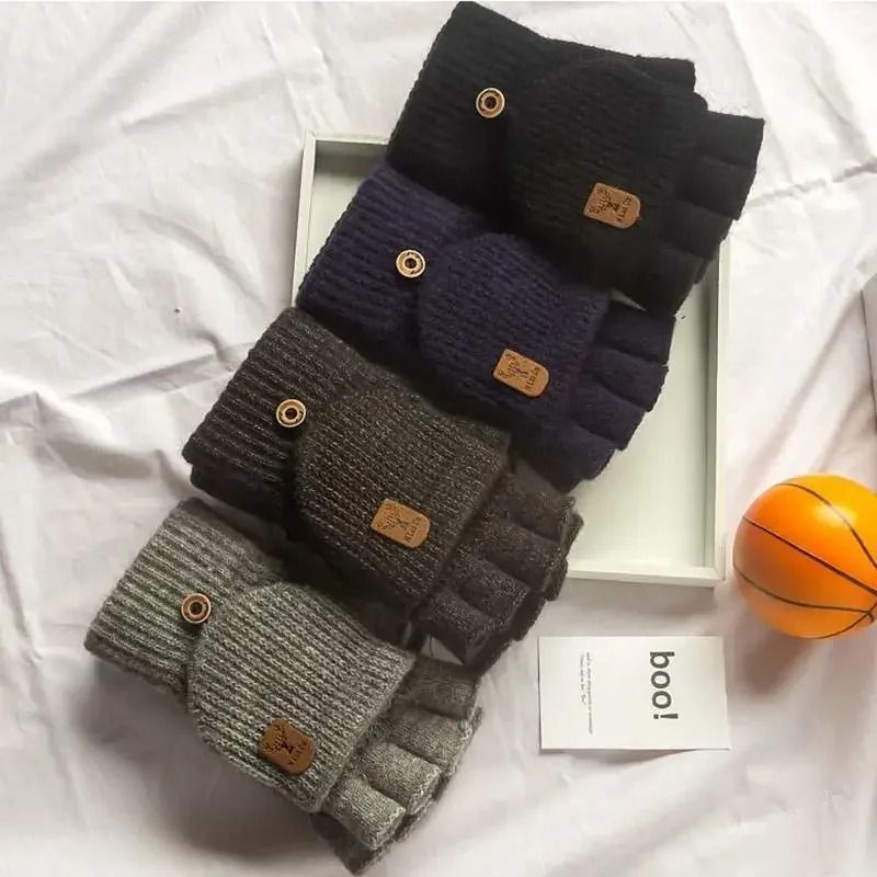 CozyTouch Fingerless Gloves Winter Warm Knitted Touch Screen Half Finger Gloves