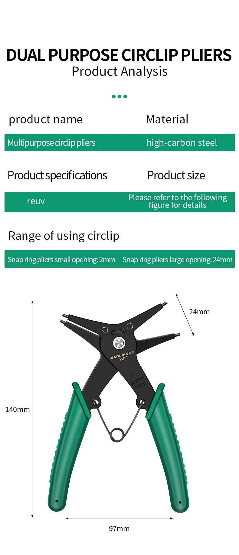 Multifunction Snap Ring Circlip Pliers