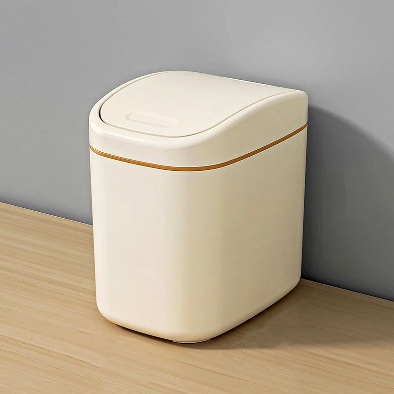 Compact Desktop Trash Can With Shake Cover