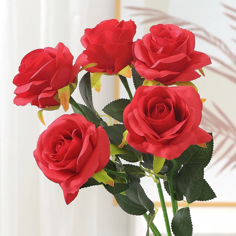 48 cm Rose Black Silk Bouquet Peony Artificial Flower