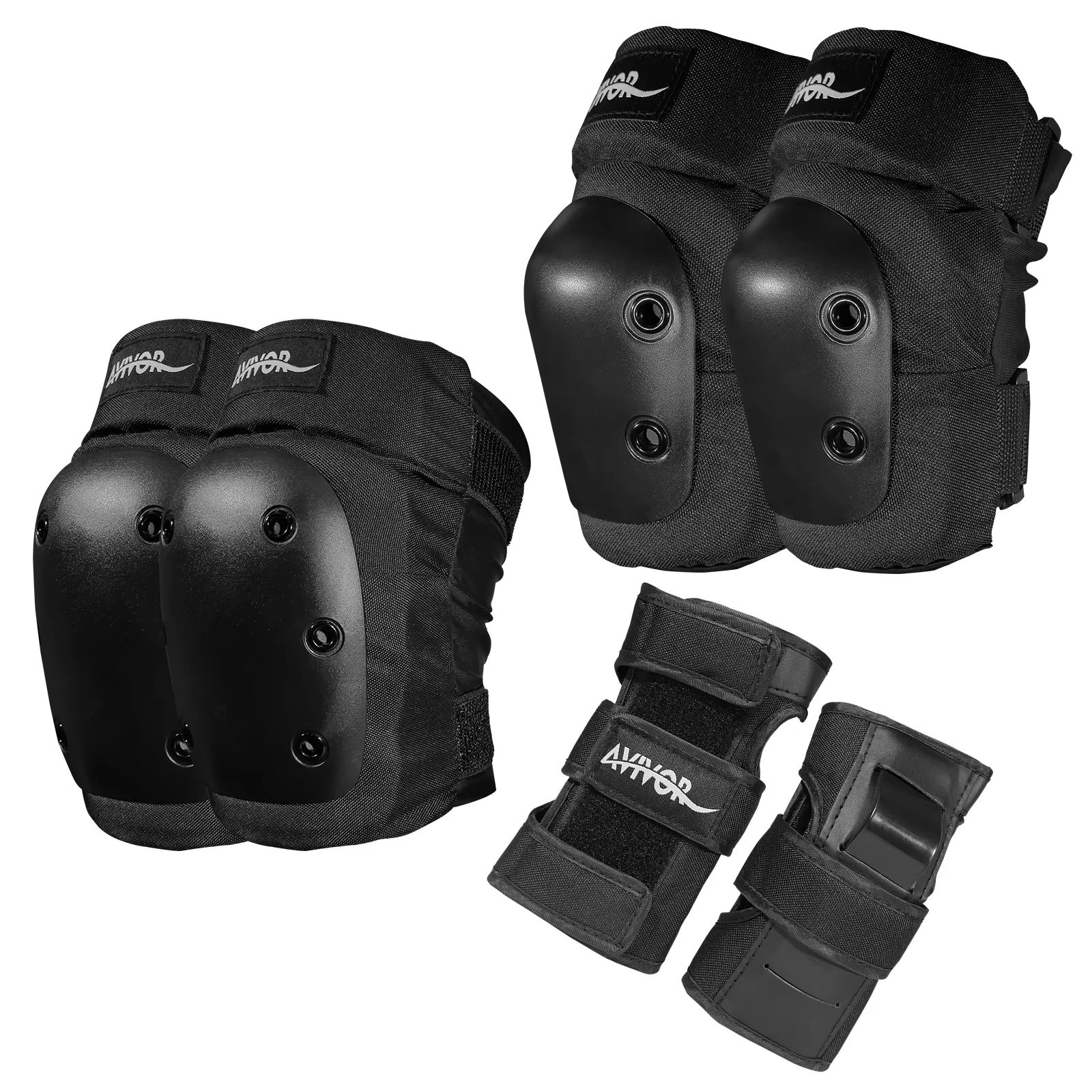 AVIVOR Protective Gear Set – Knee Pads, Elbow Pads & Wrist Guards for Skating, Skateboarding, Roller Derby & BMX