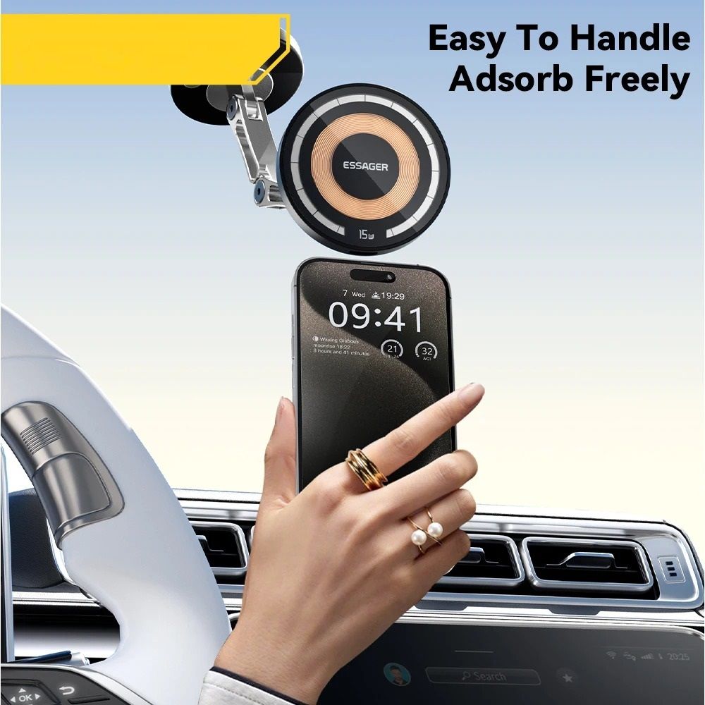 Magnetic Wireless Car Phone Holder with 15W Fast Charging