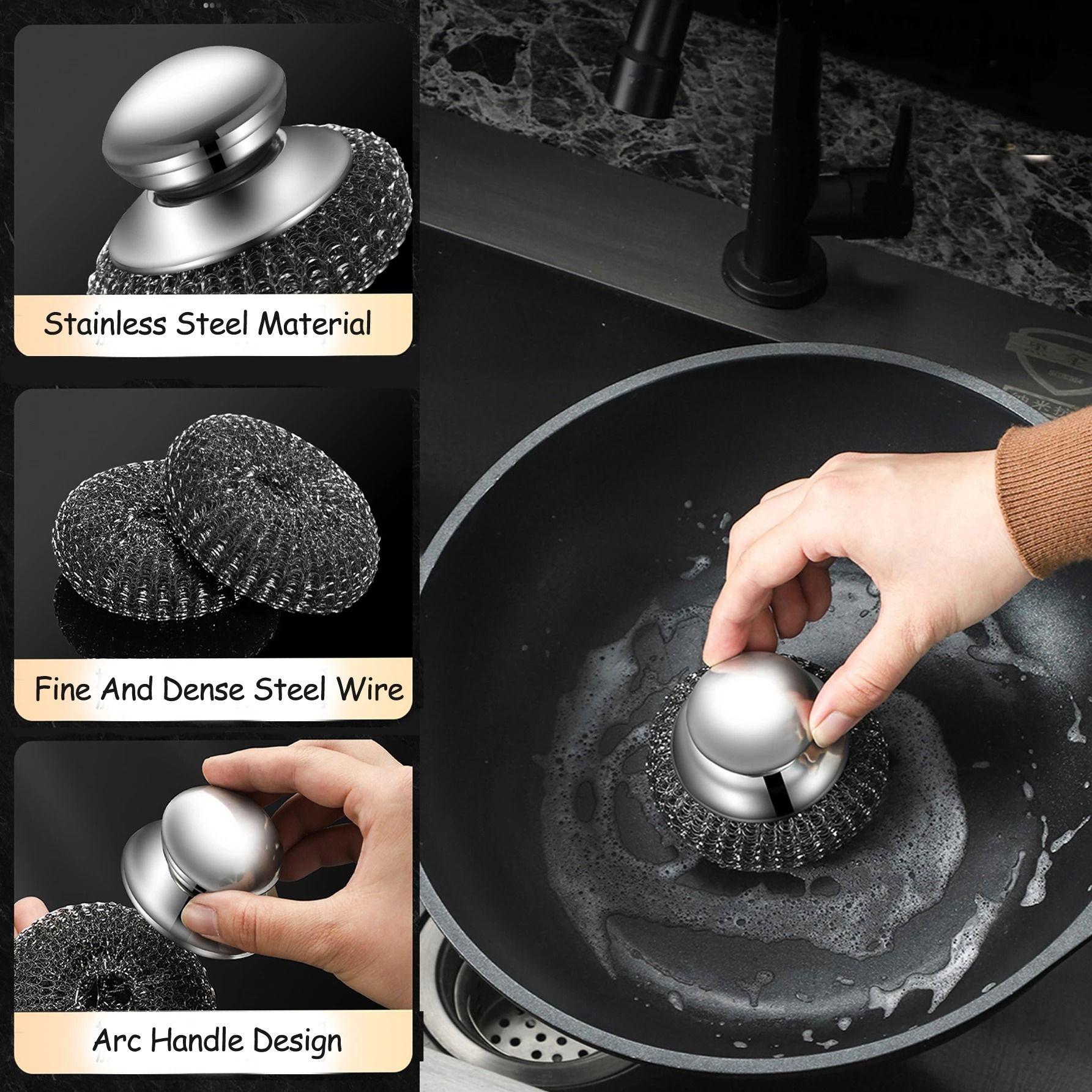 Steel Wool Scrubber With Handle