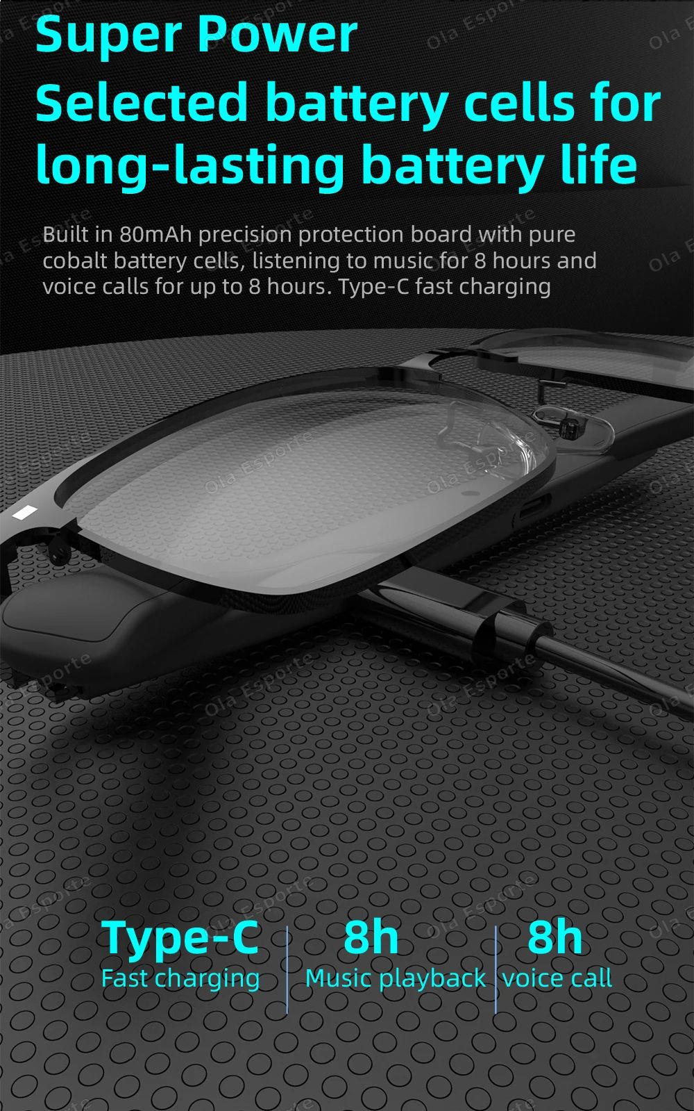 2 in 1 Magnetic Smart Glasses Bluetooth Audio UV Protection Sunglasses