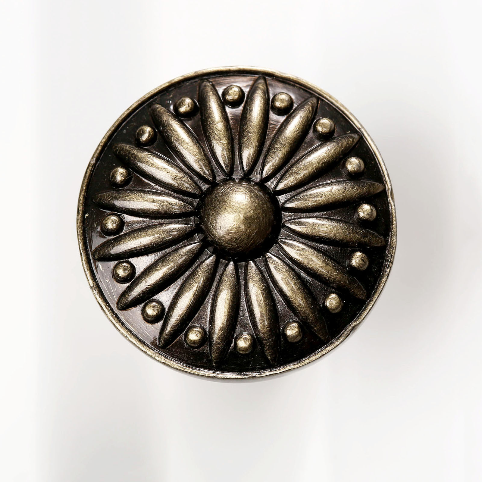 Vintage Floral Cabinet Knob Antique Brass Drawer Pull for Dresser Kitchen Cupboard