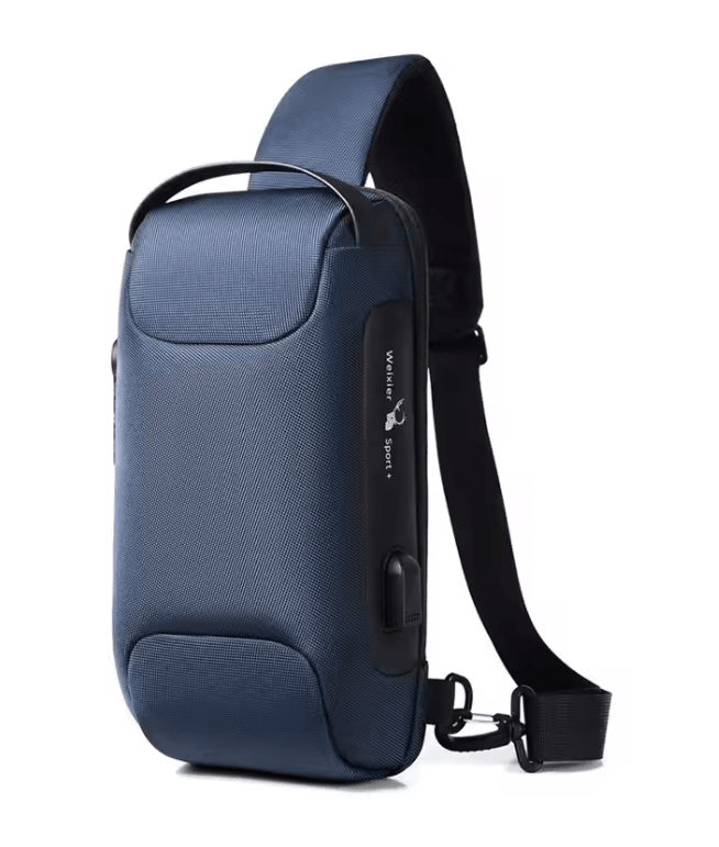Mens Crossbody Bag with USB Charging Waterproof Anti Theft Shoulder Pack