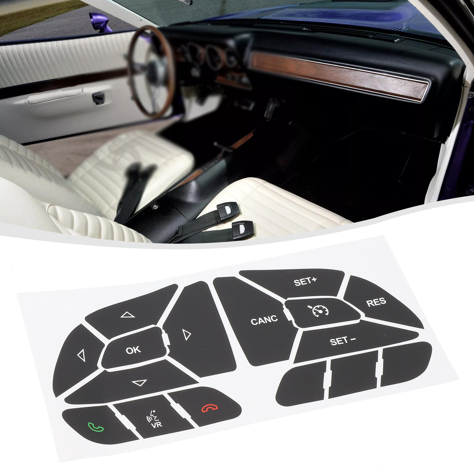 Button Repair Decals for Car Steering Wheel, Automotive Interior Stickers Accessories
