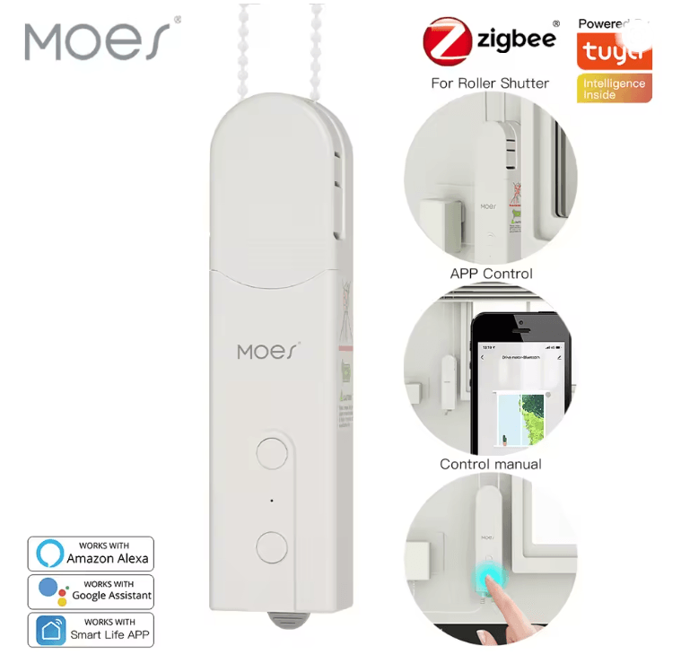 Zigbee Smart Motorized Roller Blinds Drive Hub with Tuya App Alexa and Google Home Control