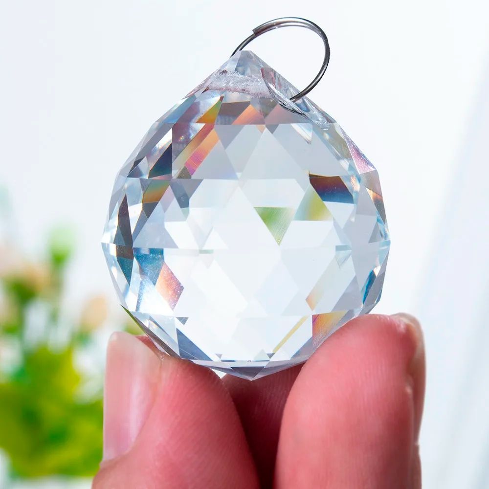 Faceted Crystal Ball Prism Suncatcher Chandelier Pendant