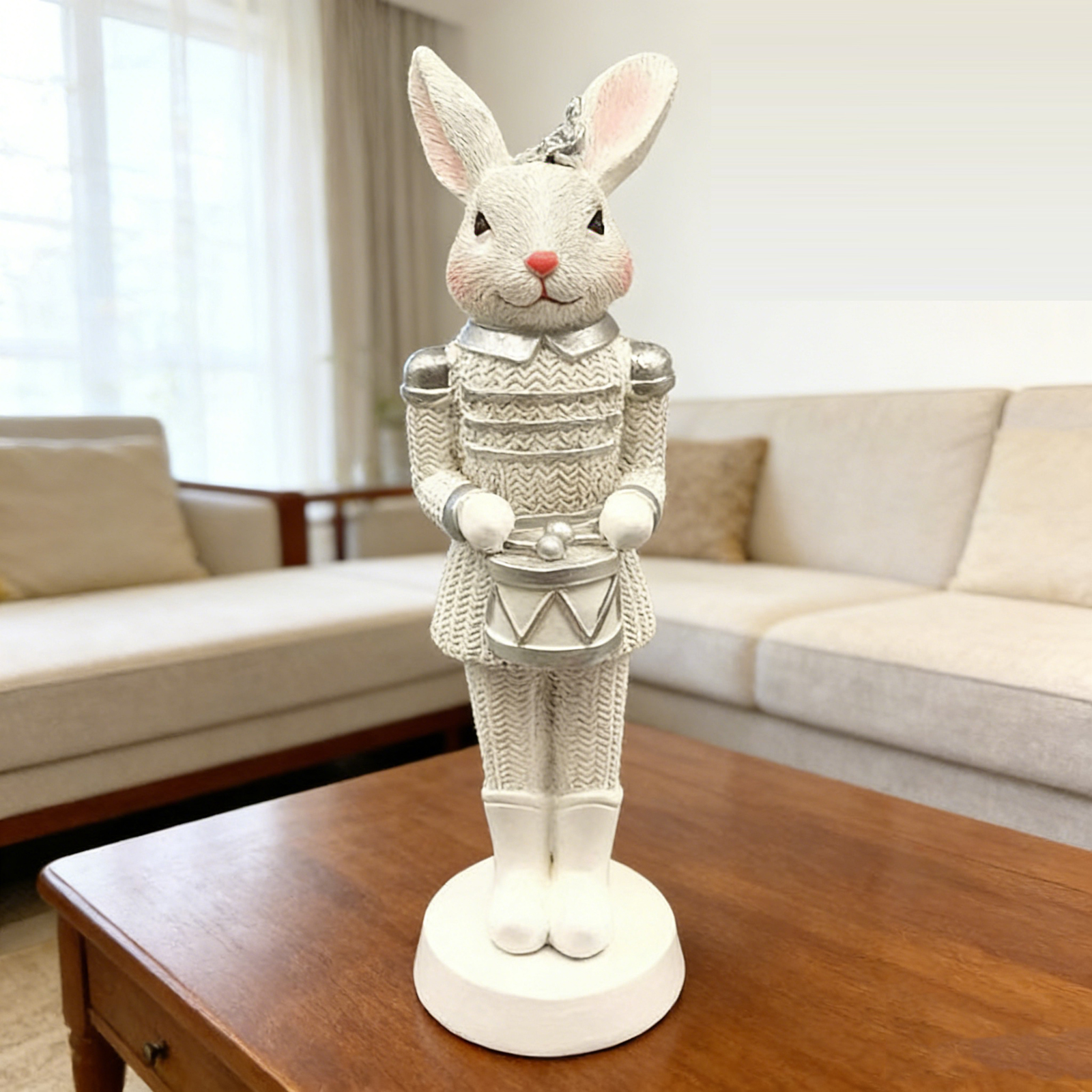 Spring Easter Holiday Table, Easter Bunny Resin Rabbit Sculpture, Centerpiece Bunny Decoration Gifts for Family