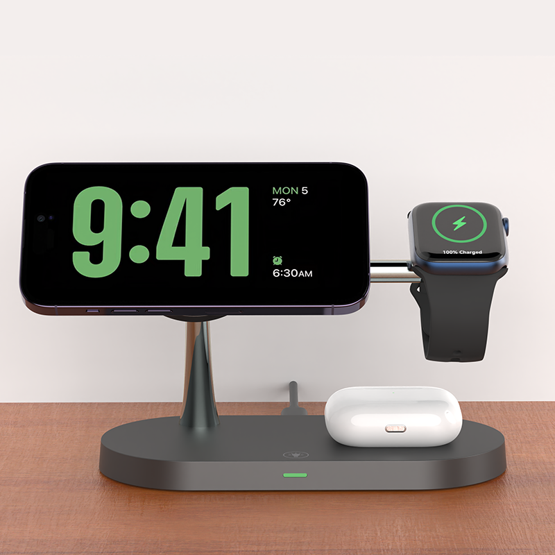 3 in 1 Wireless Charger Stand Magnetic Charging Station for iPhone Apple Watch AirPods Fast Wireless Charging