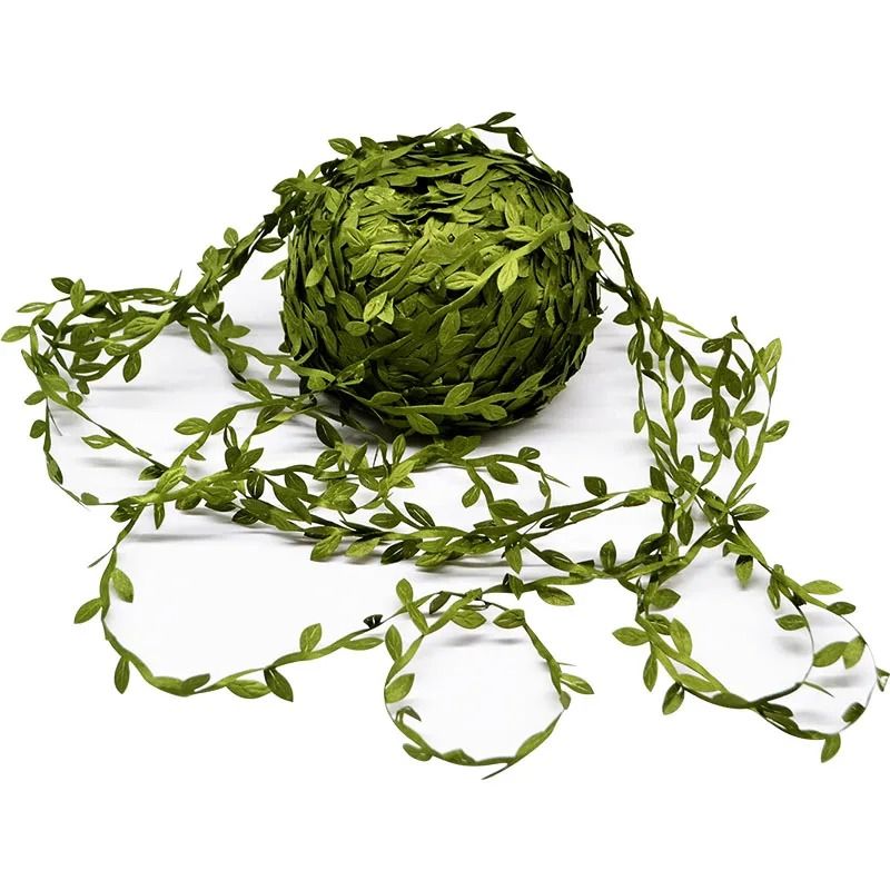 Handmade Silk Leaf-Shaped Artificial Green Vines