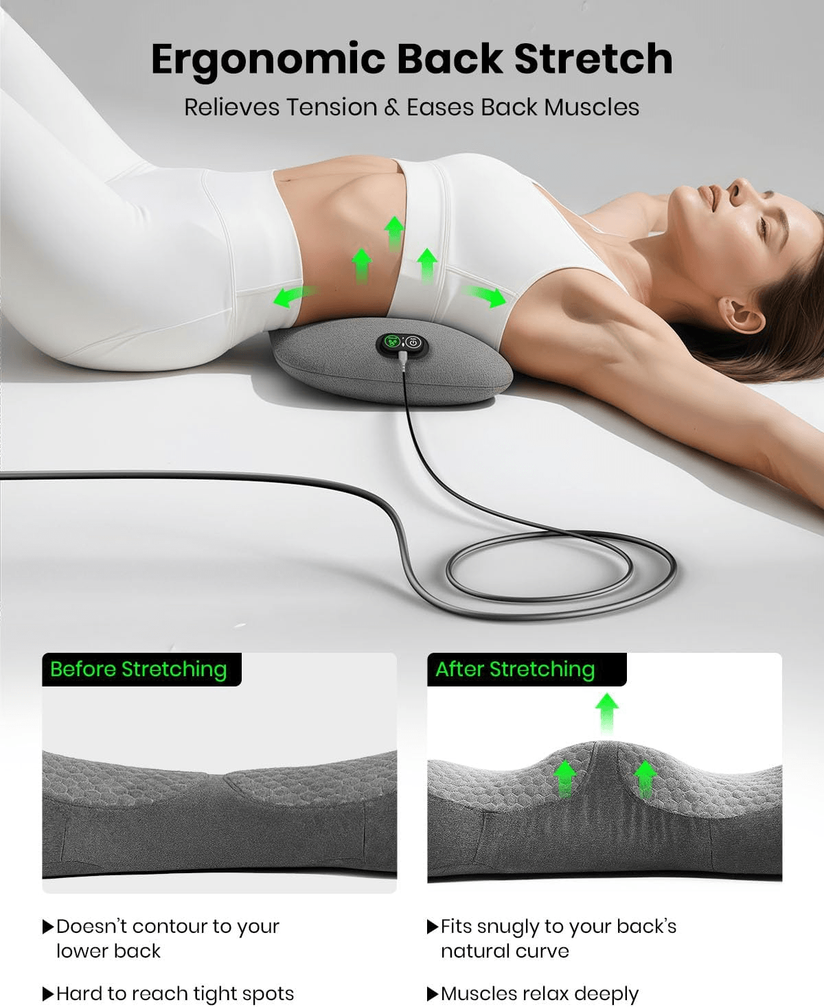 3 in 1 Back Pain Massager with Heat, Vibration & Spinal Traction Relief