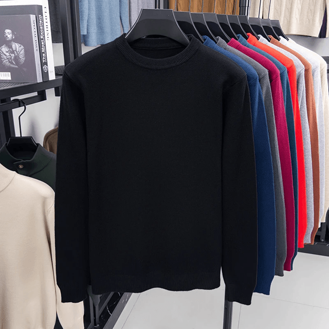 Modern Diamond Knit Crew Neck Sweater Mens Casual Pullover