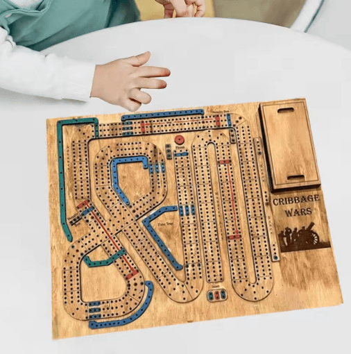 Classic Traditional Wooden Cribbage Board Game Set