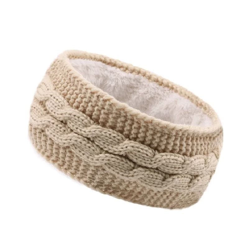 Velvet-Lined Thermal Knitted Winter Headband