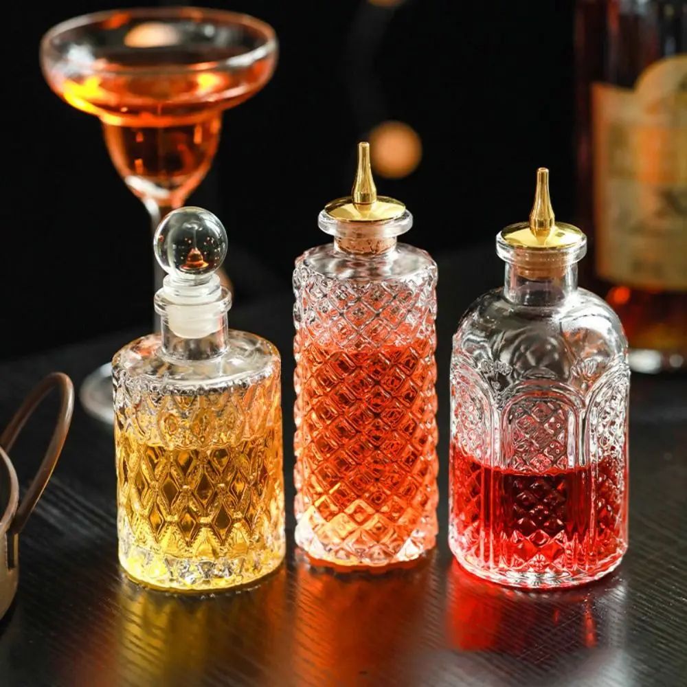 Vintage Japanese Glass Bitters Bottle Dispenser for Cocktails & Home Bar