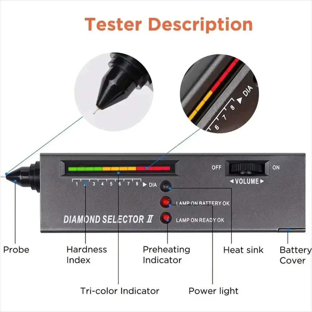 Professional Diamond Tester Pen High Accuracy Jewelry Diamond Tester Tool.