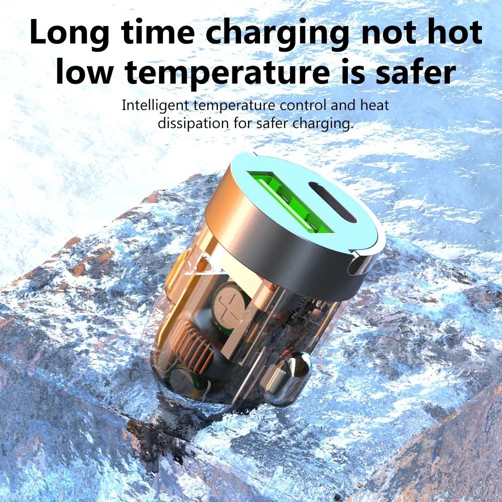 Elough 120W Transparent Fast Charging Car Adapter