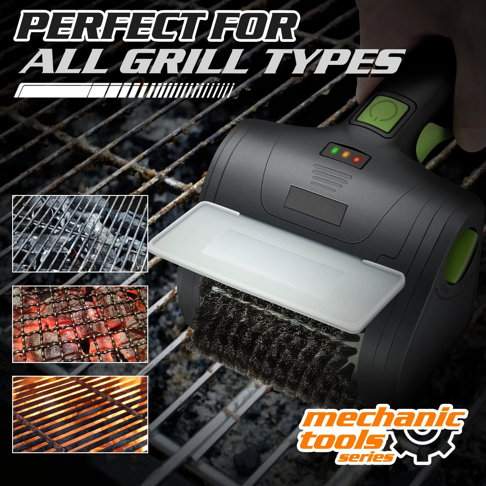Rechargeable & Cordless Electric Grill Cleaning Scrub Brush – Durable & Portable
