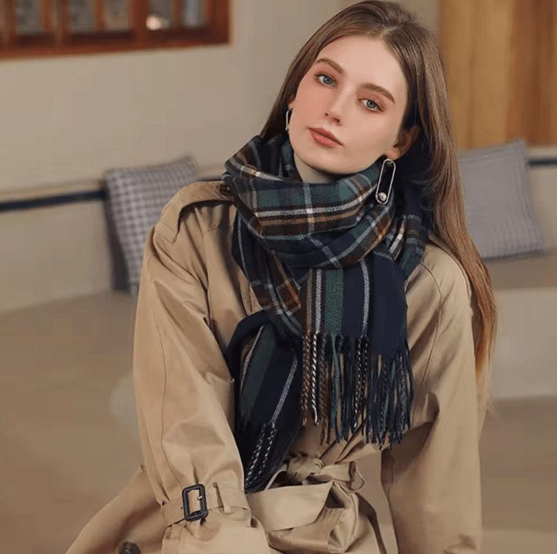 Womens Scottish Tartan Plaid Scarf – Soft Warm Long Wrap Shawl