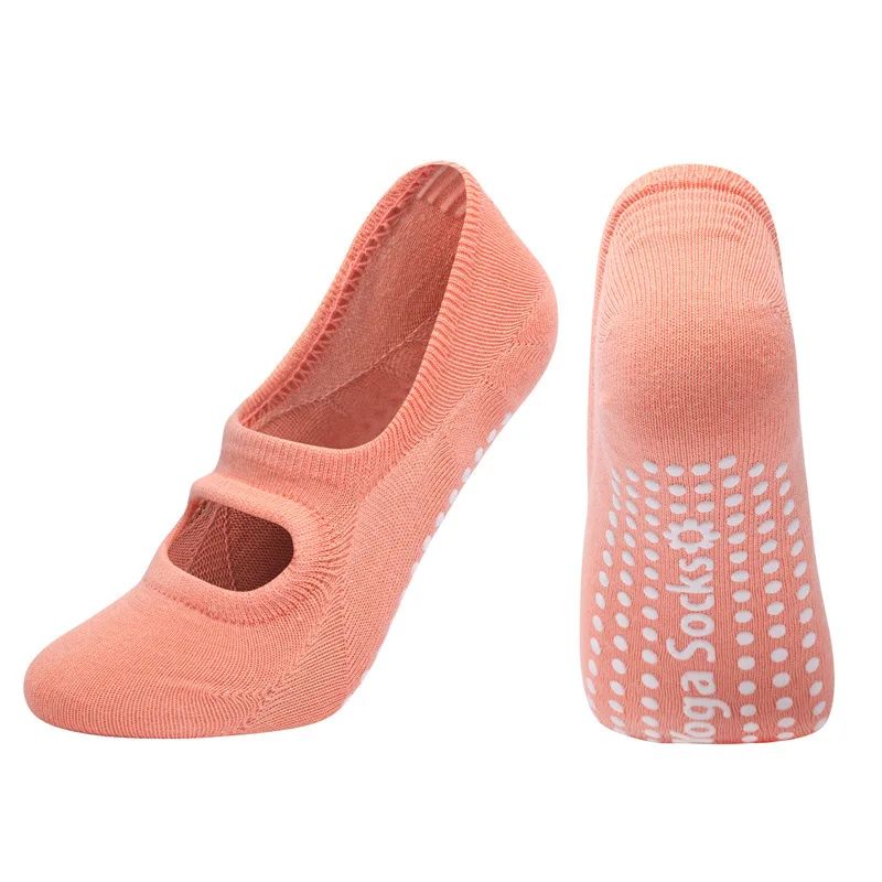 Womens Silicone Anti-Slip Backless Yoga Socks US 5-10.5– Non-Slip Pilates & Ballet Fitness Grip Socks
