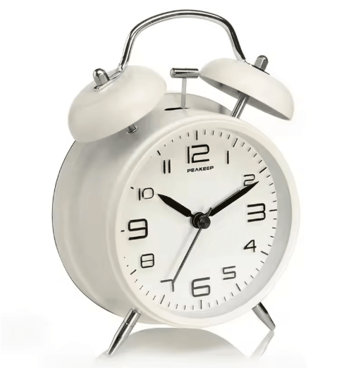 Classic Twin Bell Alarm Clock Loud Metal Desk Clock with Backlight Display