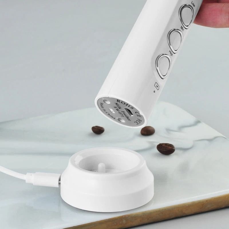 3 in 1 Rechargeable Electric Milk Frother Handheld Coffee Mixer