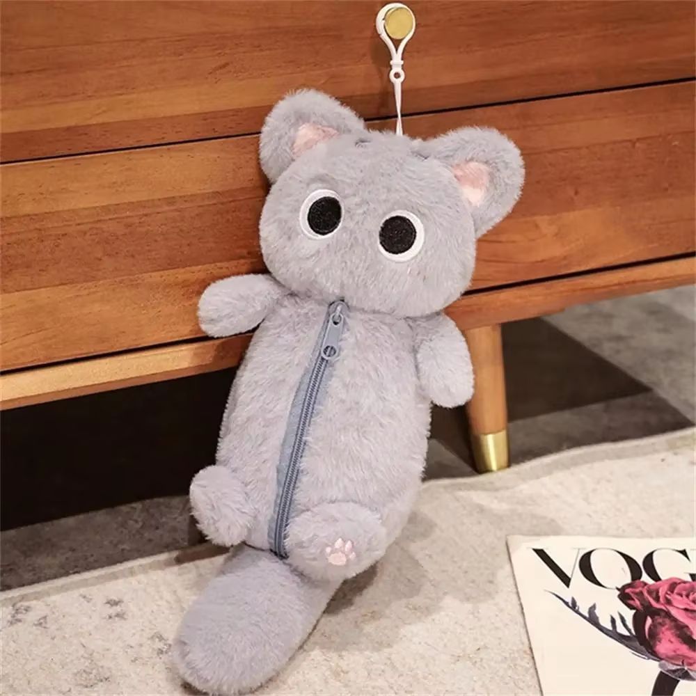 Siamese Cat Plush Pencil Case Large Capacity Stationery Bag