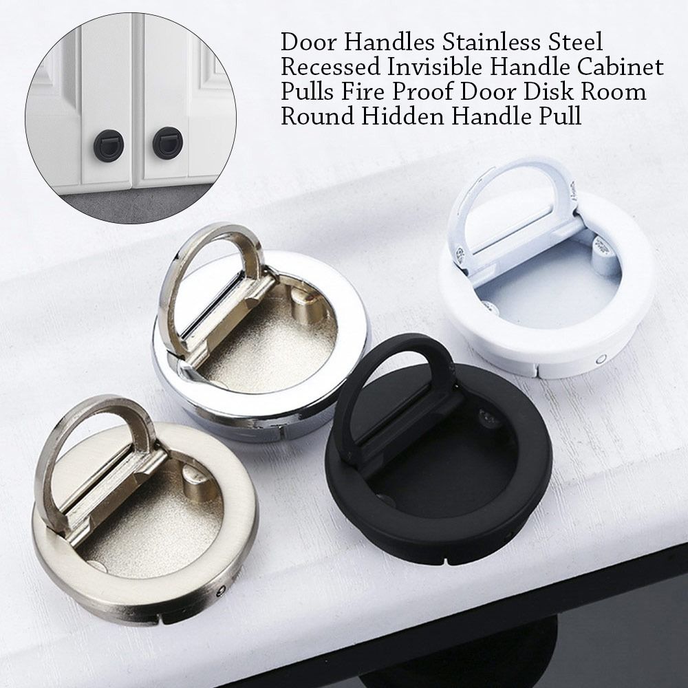 Modern Stainless Steel Recessed Cabinet Handles Hidden Flush Mount Drawer Pulls