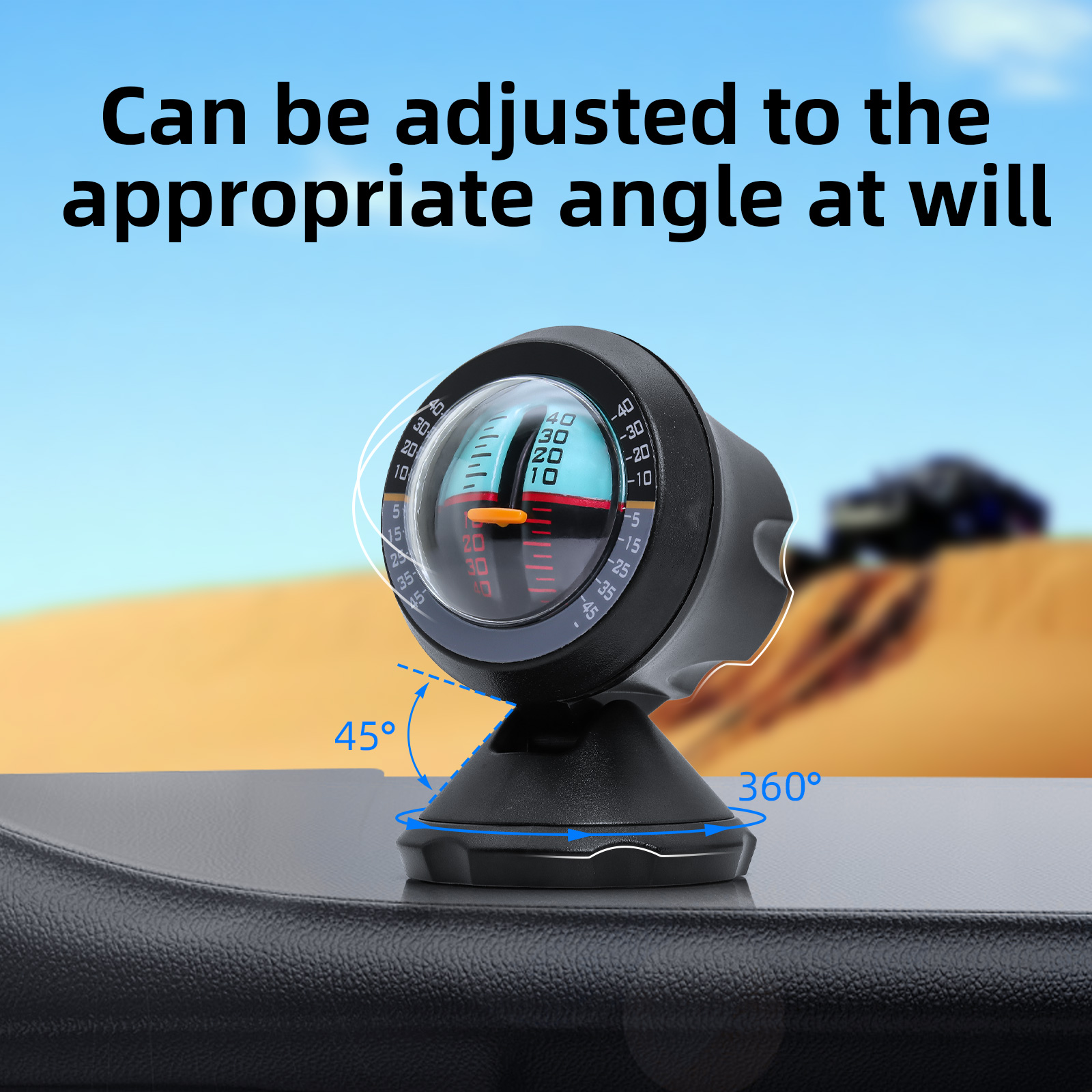 Universal Car Inclinometer Compass with Slope Meter High Precision Off Road Angle Gauge