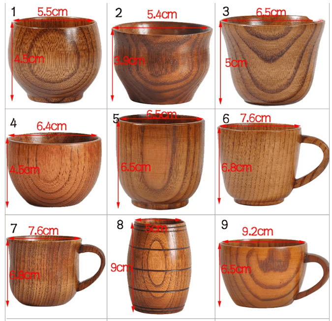 Handmade Wooden Beer Cup Natural Spruce Wood Big Belly Drink Mug