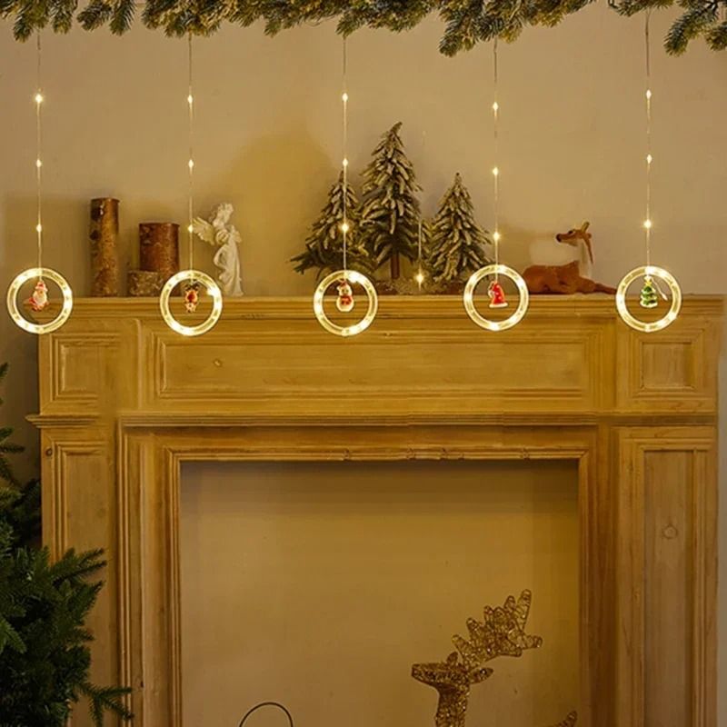 LED Round Curtain String Lights with Remote Control