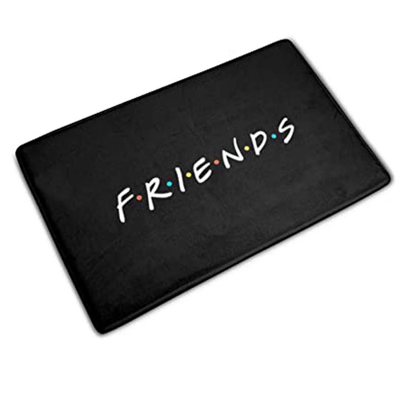 Classic Friends Welcome Door Mat, Flannel Floor Rug, Bathroom Kitchen Carpet, Rubber Entrance Doormat, Xmas Home Decor