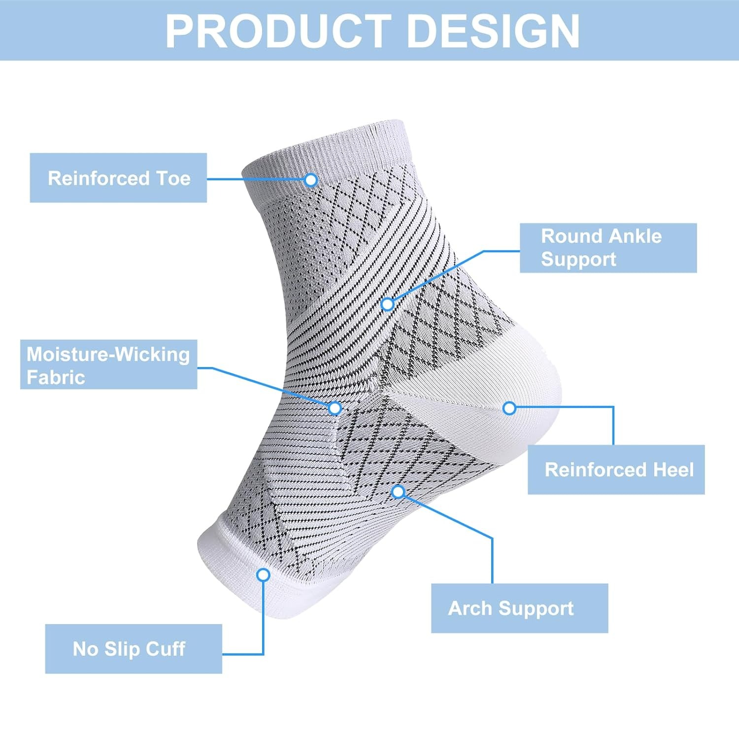 Neuropathy Relief Socks for Women & Men Ultra Breathable Plantar Fasciitis & Achilles Tendonitis Support