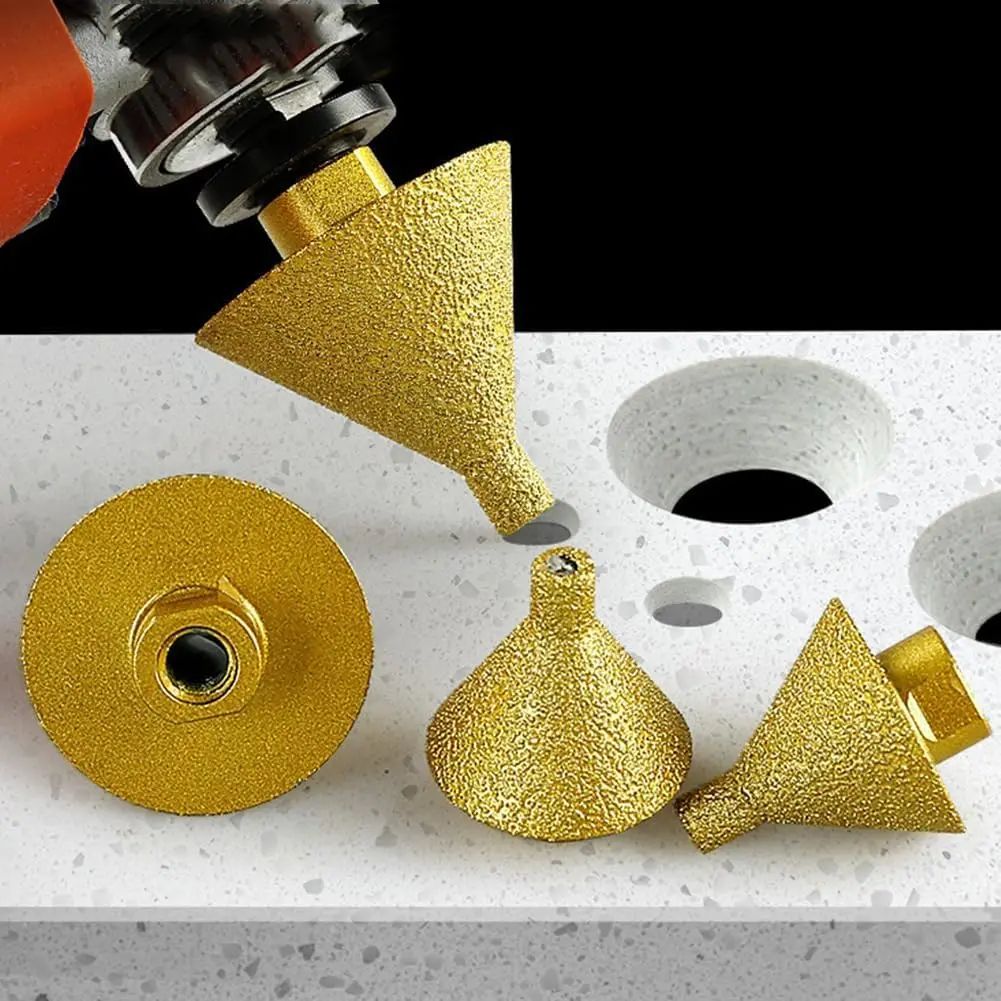 Premium M10 38 mm Diamond Chamfer Bit - Tile, Marble & Concrete Edge Finisher