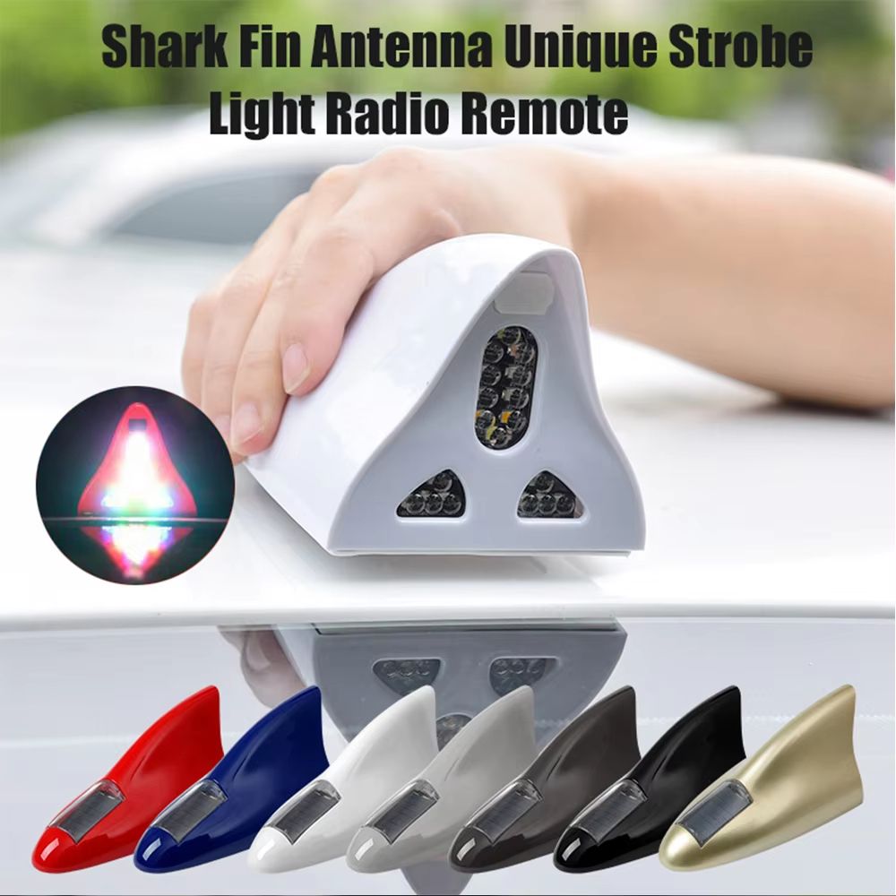 Solar LED Shark Fin Anti-Collision Light – Universal Car Safety & Styling Accessory