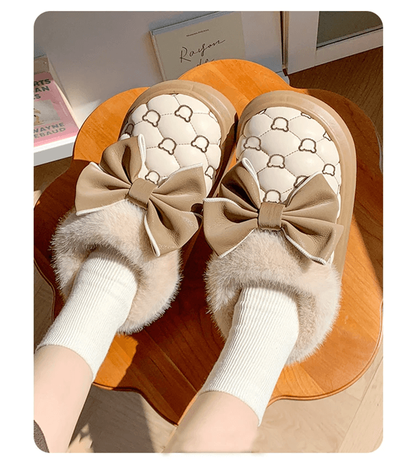 CozyBow Women Platform Ankle Snow Booties with Fluffy Lining