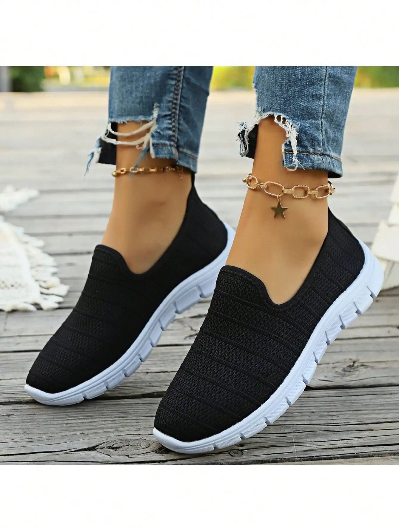 Womens Slip On Mesh Sneakers Summer Casual Lightweight Walking Loafers with Soft Sole and Breathable Design
