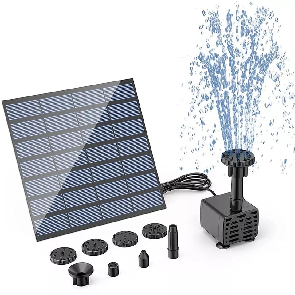 Solar power fountain submersible floating water pump bird bath pond garden decor