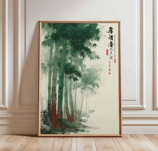 Japanese Tiger Swimming Canvas Wall Art – Asian Animal Canvas Print for Modern Living Room Decor