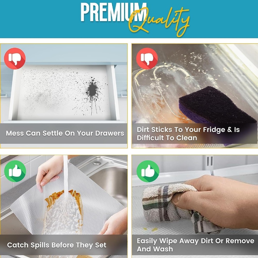 Waterproof Kitchen Shelf Liner – Non-Slip Cabinet & Drawer Liner, Easy Clean & Durable Mat
