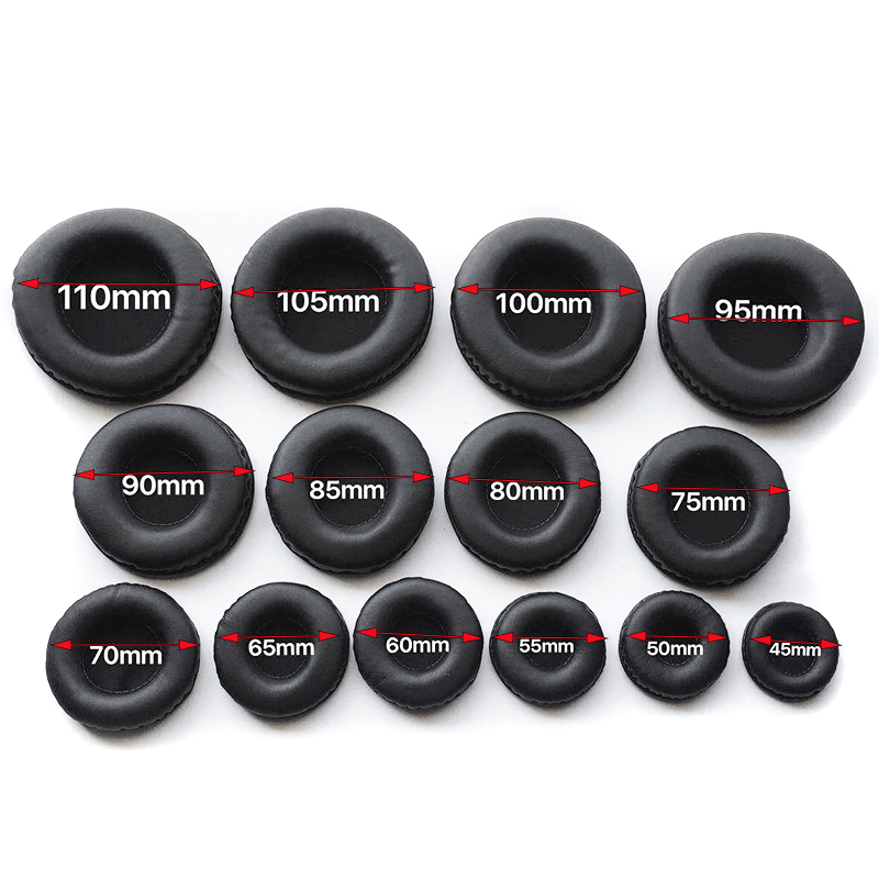 Universal 40mm–110mm Ear Pads For Headphones Covers, Soft Sponge Leather Foam Cushion Replacement Set